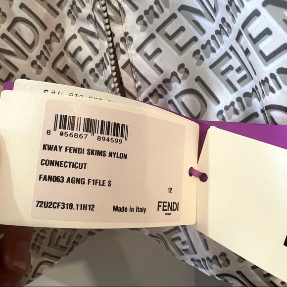 Fendi X Skims windbreaker in white size Small NEW! New with tags! - Picture 12 of 15